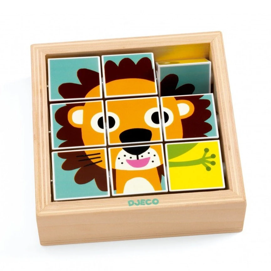 DJECO Houten Blokpuzzel Tournanimo 9 Stks / 2 Jr+ 3 DJECO Houten Blokpuzzel Tournanimo 9 Stks / 2 Jr+