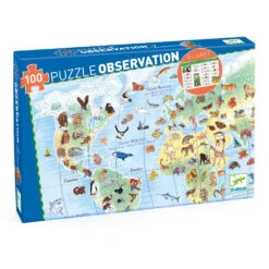 DJECO Observatie Puzzel Animals 5 Jr+/ 100 Stks