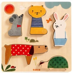 DJECO Puzzel Woodypets 12 Mnd+