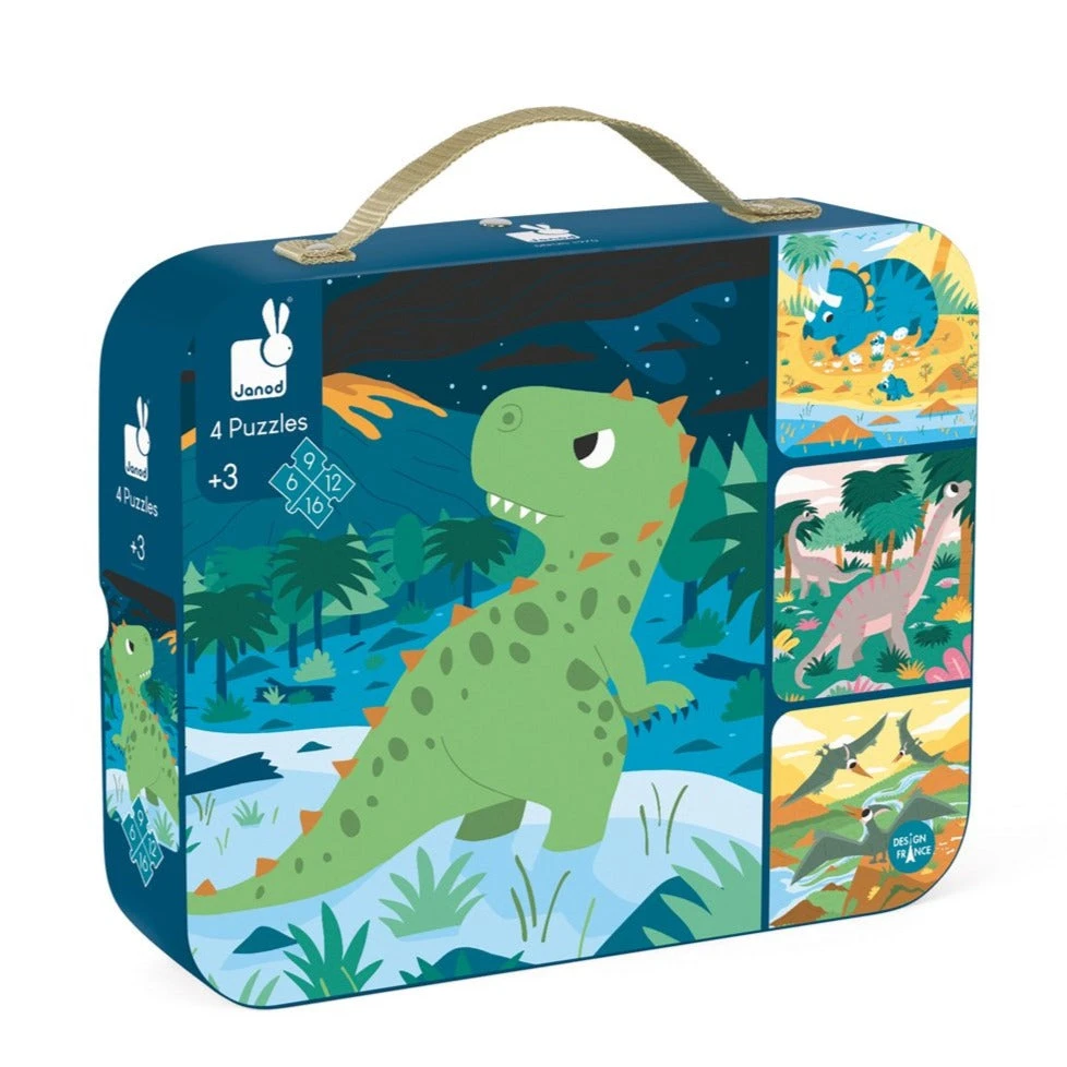 JANOD Puzzel Dinosaurus 3jr+/ 6-9-12-16 Stks 3 JANOD Puzzel Dinosaurus 3jr+/ 6-9-12-16 Stks