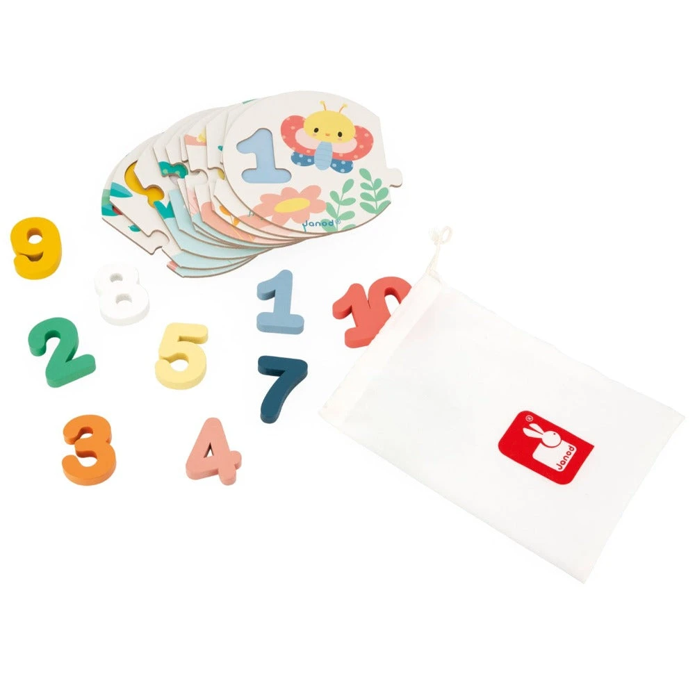 JANOD Mijn Eerste Puzzel Cijfers 2 Jr+ / 10 Stks 6 JANOD Mijn Eerste Puzzel Cijfers 2 Jr+ / 10 Stks - Afbeelding 4