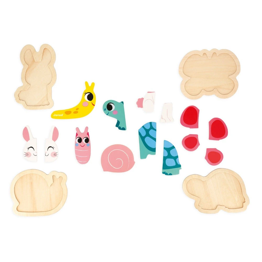 JANOD Puzzel Tuindieren 18 M+ / 2-3-4-5 Stks 5 JANOD Puzzel Tuindieren 18 M+ / 2-3-4-5 Stks - Afbeelding 3