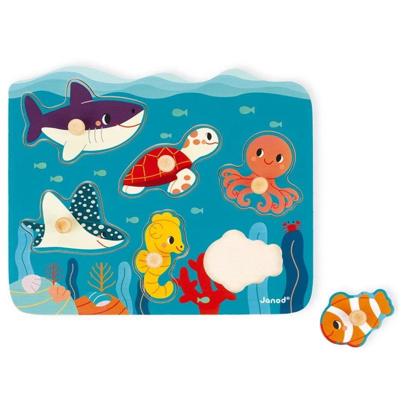 JANOD X WWF Knoppuzzel Oceaan 18 Mnd+ 4 JANOD X WWF Knoppuzzel Oceaan 18 Mnd+ - Afbeelding 2