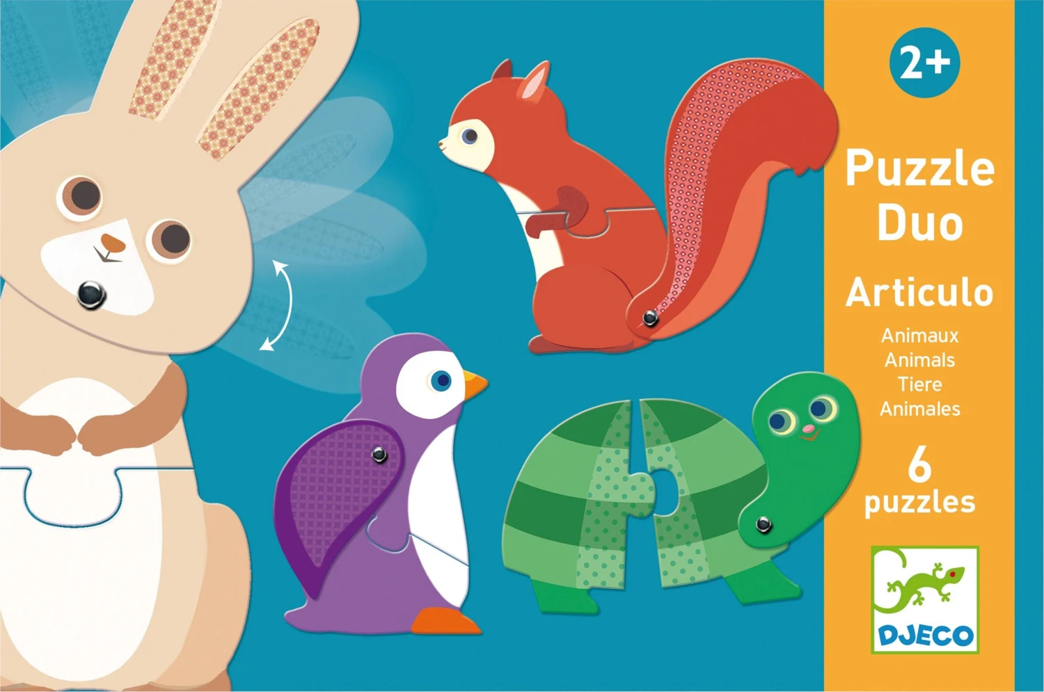 DJECO Puzzel Duo Articulo Dieren 2 Jr+ 3 DJECO Puzzel Duo Articulo Dieren 2 Jr+