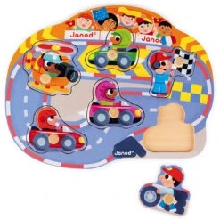 JANOD Knoppuzzel Racing 18 Mnd+ -Janob Verkoop janod puzzel racing 117100